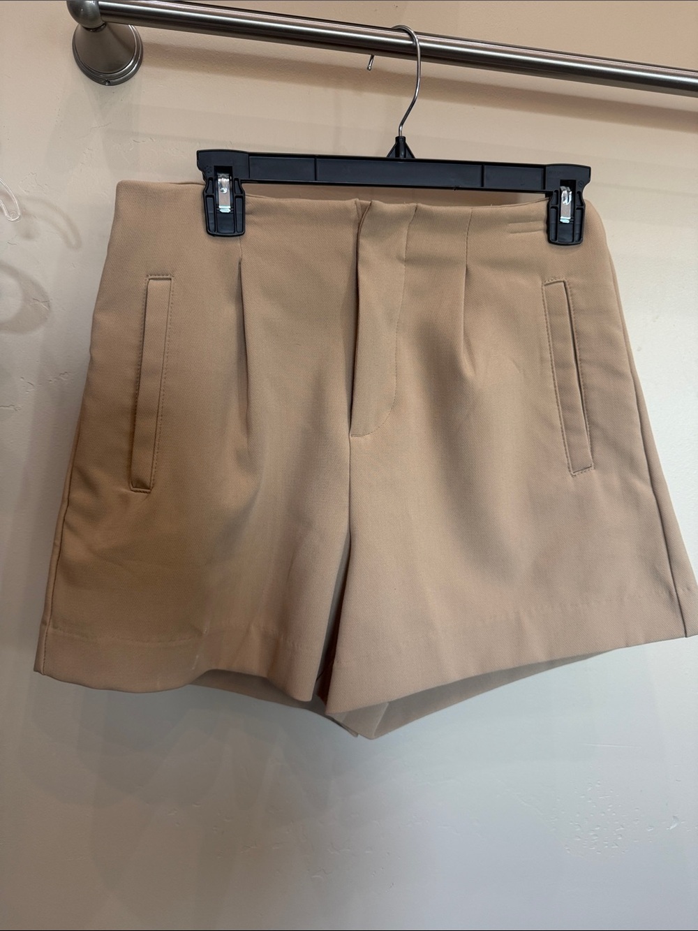 a new day Tailored Pleat Front Shorts - Tan